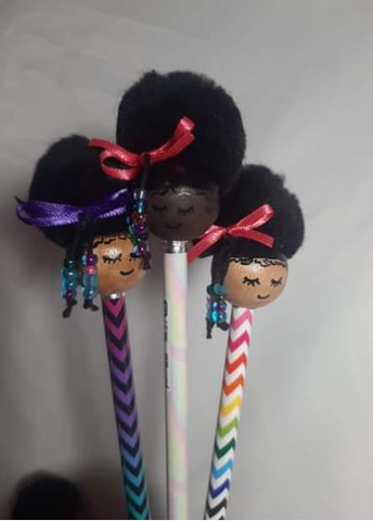Beautiful Afro Puff Pencils 