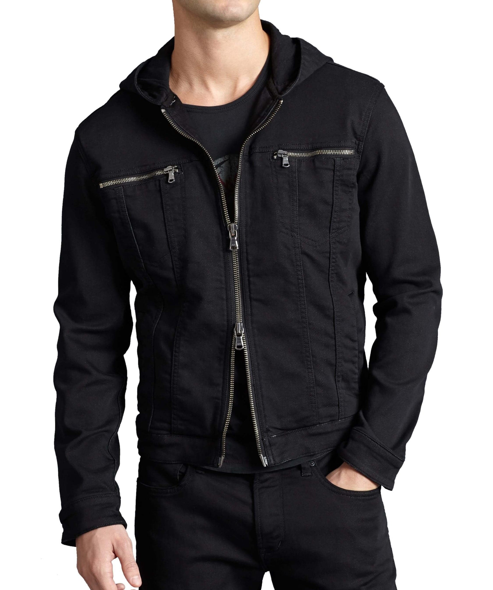 john varvatos black denim jacket