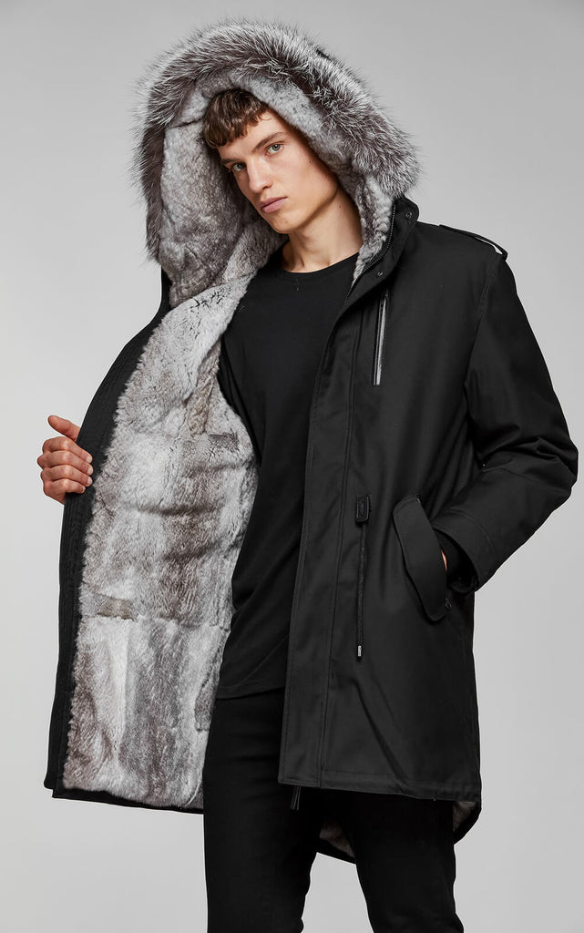 mackage fur lined parka mens