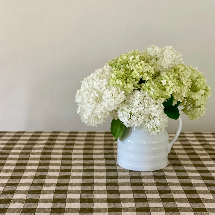 French Linen Check Tablecloth - Laurel