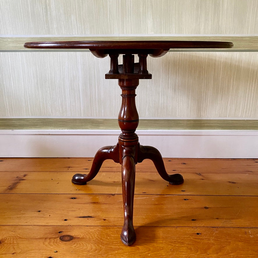 Antique English Mahogany Birdcage Tilt-Top Table