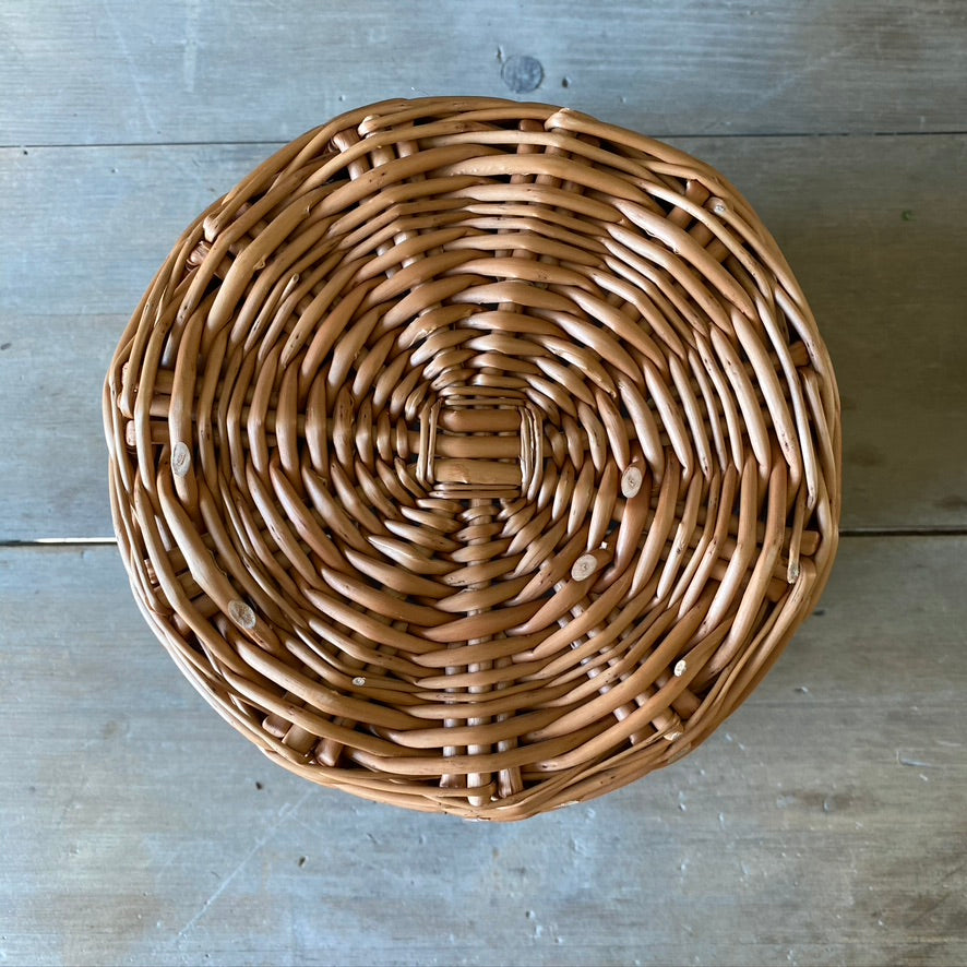 Scottish Round Steamed and Buff Willow Waste Basket