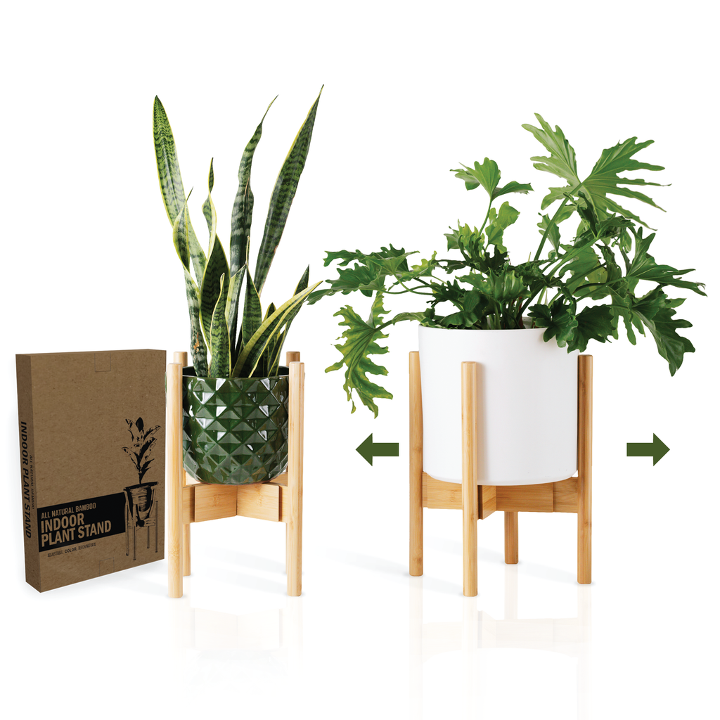 Mid-century Modern Plant Stand, Tall Indoor wood Plant Stand 23" Modern