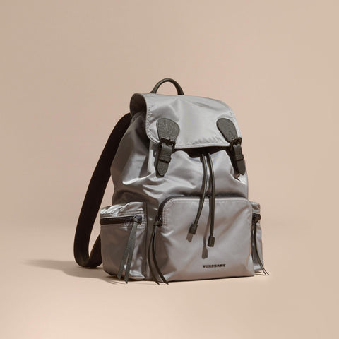 the large rucksack in technical nylon and leather