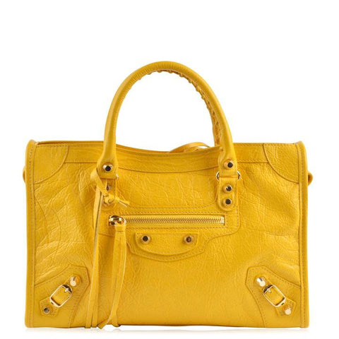 balenciaga classic city bag yellow