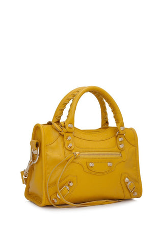 balenciaga mini city bag yellow