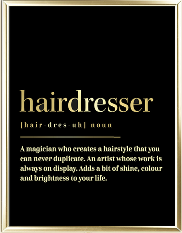 Hairdresser Dictionary Foil Wall Print