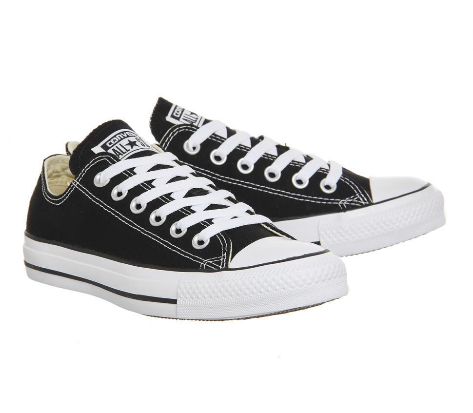 converse all star low black canvas