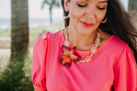 Chunky Flower Statement Necklace