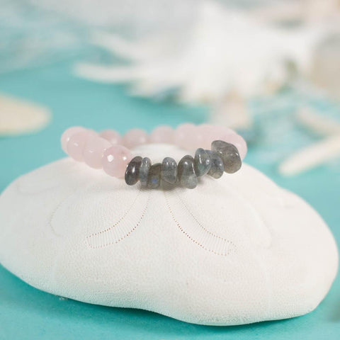 beaded rose quartz bracelet