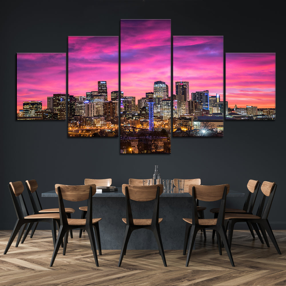 Denver Skyline Canvas Set Canvasist