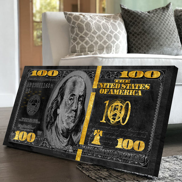 Black and Gold Dollar Bill - Canvasist