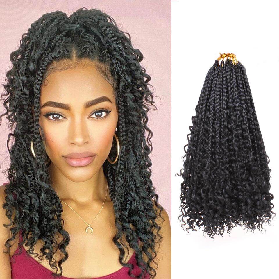 Xtrend Boho Bob Box Braids Crochet Hair With Curly Ends Goddess Box Cr Xtrend Hair 