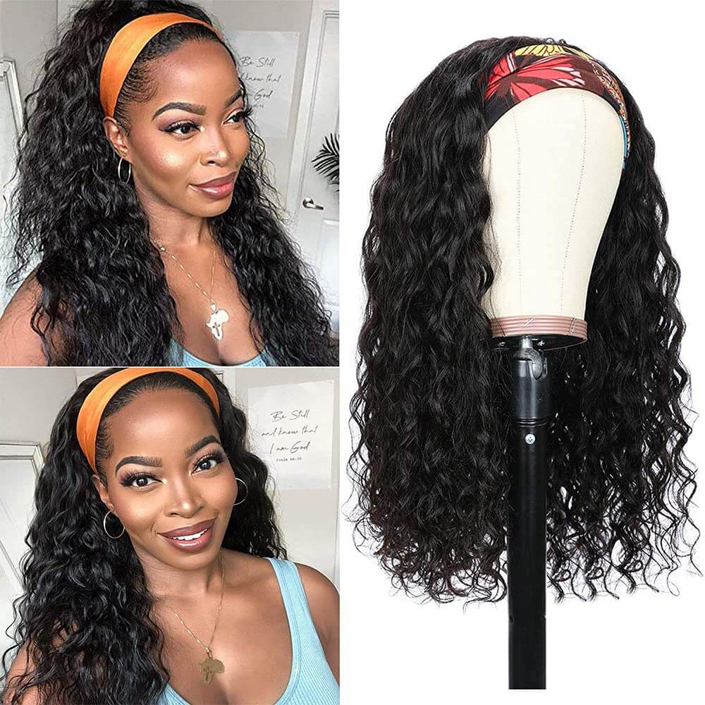 Xtrend Water Wave Headband Wigs Human Hair For Black Women Non Lace Fr –  Xtrend Hair