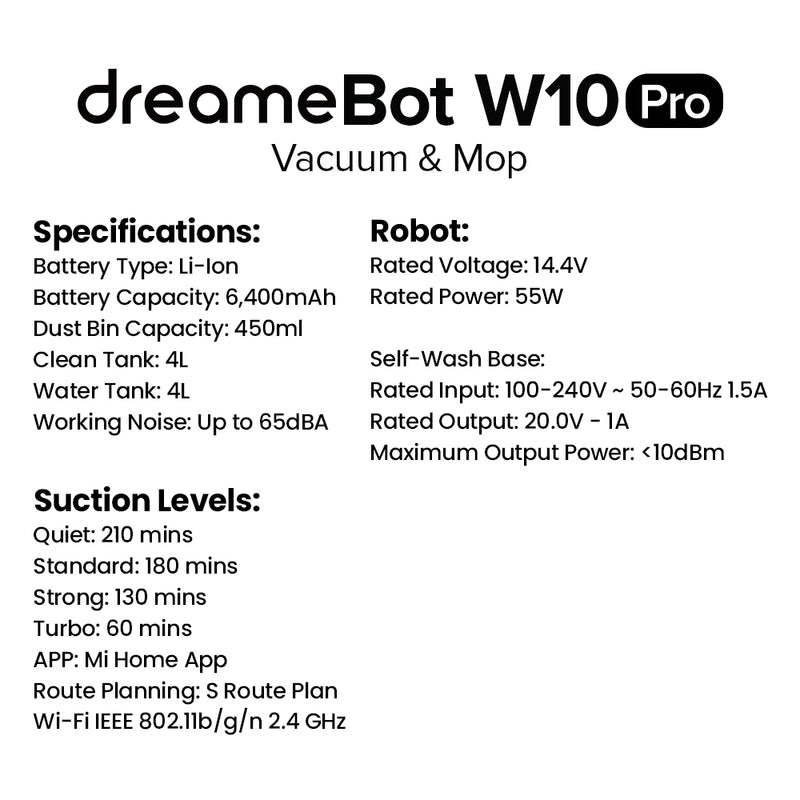 Dreame Bot W10 Pro Robot Vacuum and Mop Cleaner