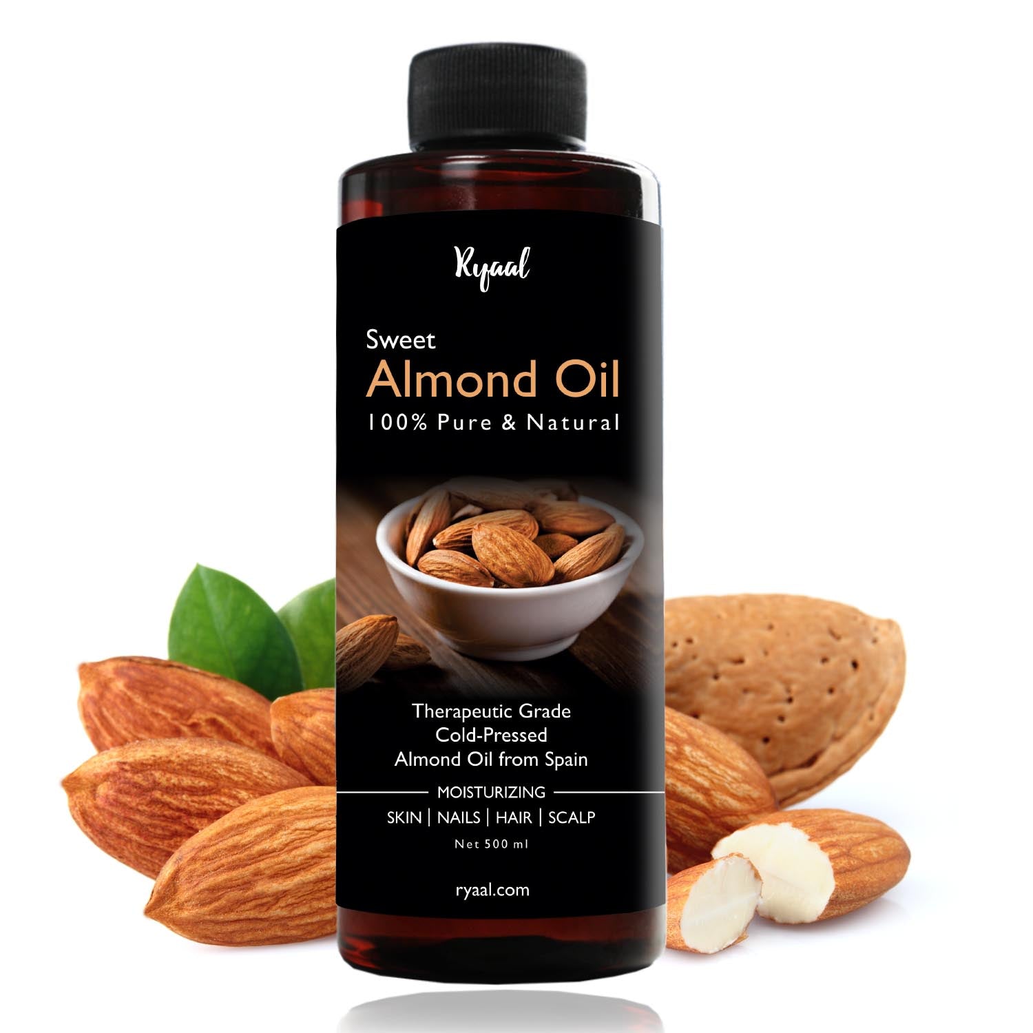 Ryaal Sweet Almond Oil 100 Organic & Cold Pressed Oil For Hair