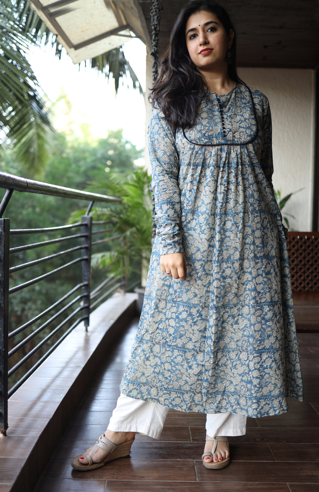 Kalamkari Chudi Sleeve Kurta – THE INDIAN ETHNIC CO.