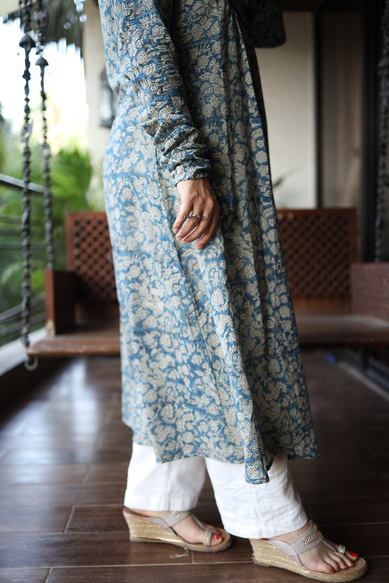 Natural Dyed Kalamkari Chudi Sleeve Kurta – THE INDIAN ETHNIC CO.