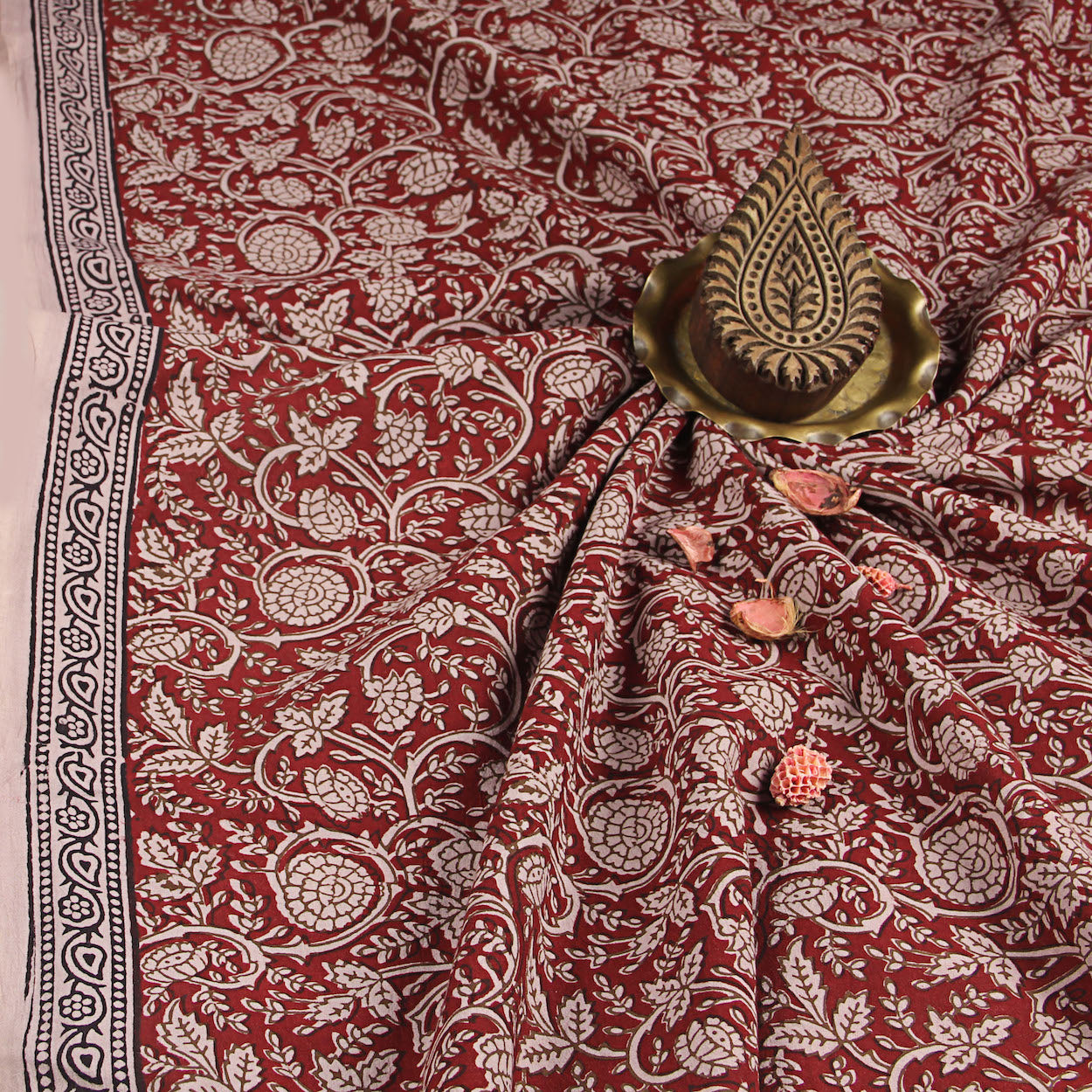 The Indian Ethnic Co's Bagh Hand Block Printed Cotton Fabric – THE ...