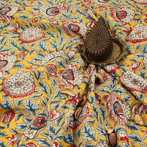 Patan Dress - Organic Cotton Block Print - Kalamkari Flora– MAIWA