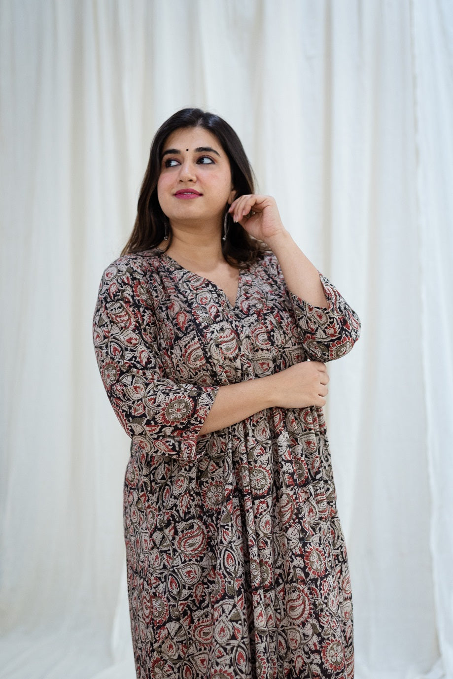 Indian Ethnic Women's Siyah Kala kalamkari cotton kurta – THE INDIAN ...