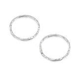 925 Sterling Silver 15 mm Hand Hammered Hoops Rings or Loops Jewelry Findings for Your DIY Earrings Necklaces & Bracelets Creations, 6 Pcs