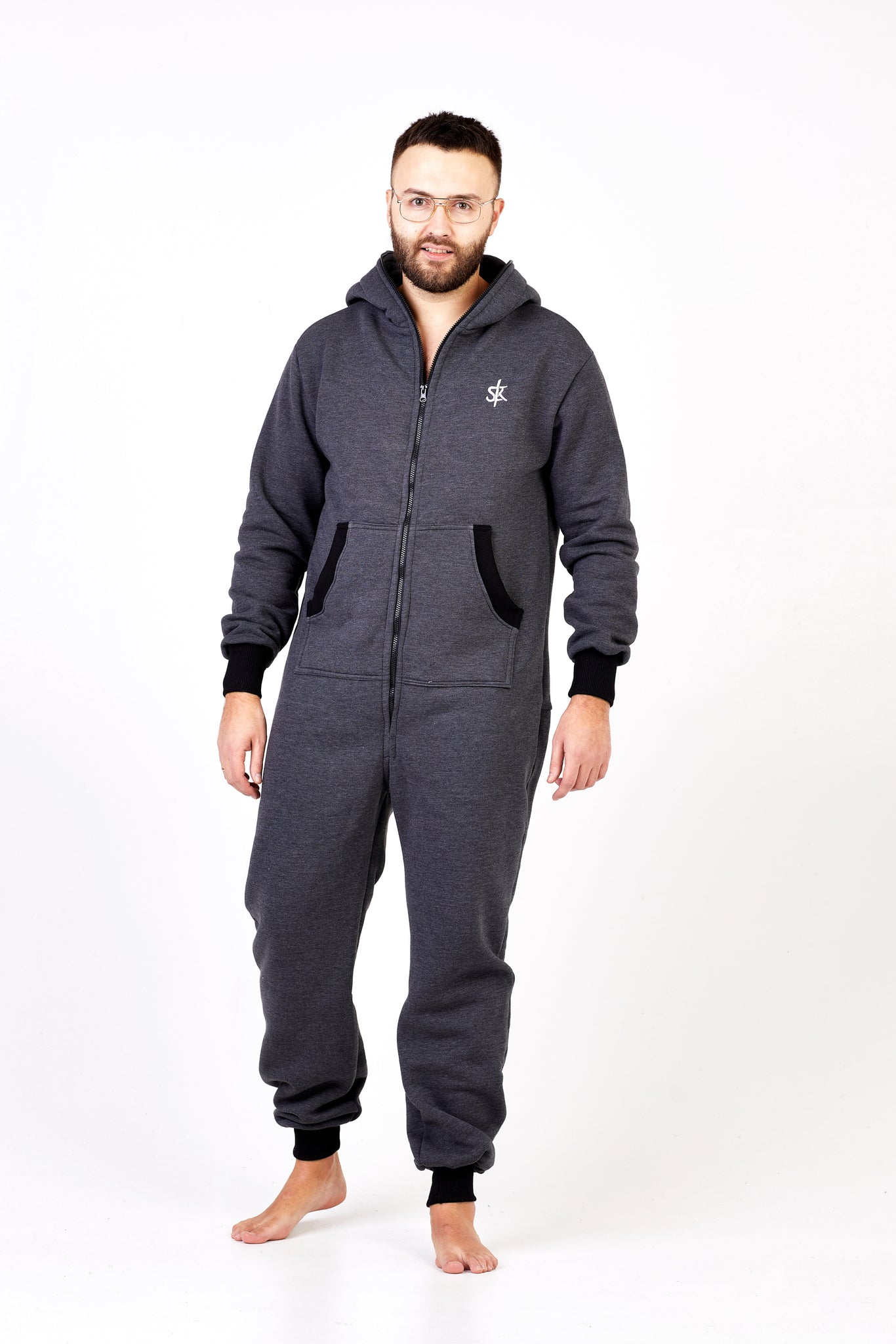 Sofa Killer dark grey onesie with a zipper in the back – Sofa Killer ...