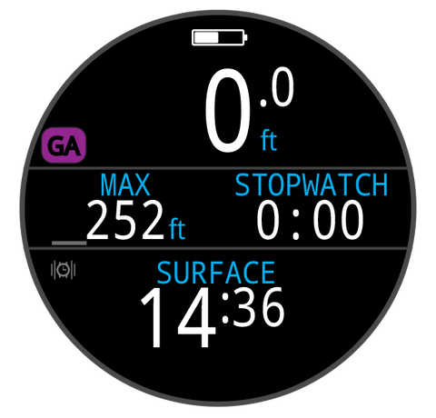 Shearwater gauge mode at Dive Manchester