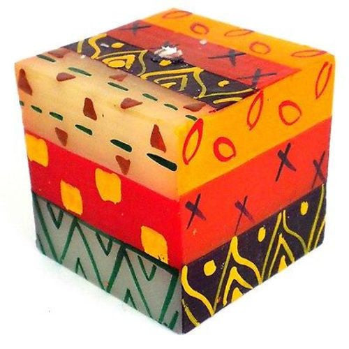 Hand-Painted Cube Candle - Indaeuko Design - Nobunto