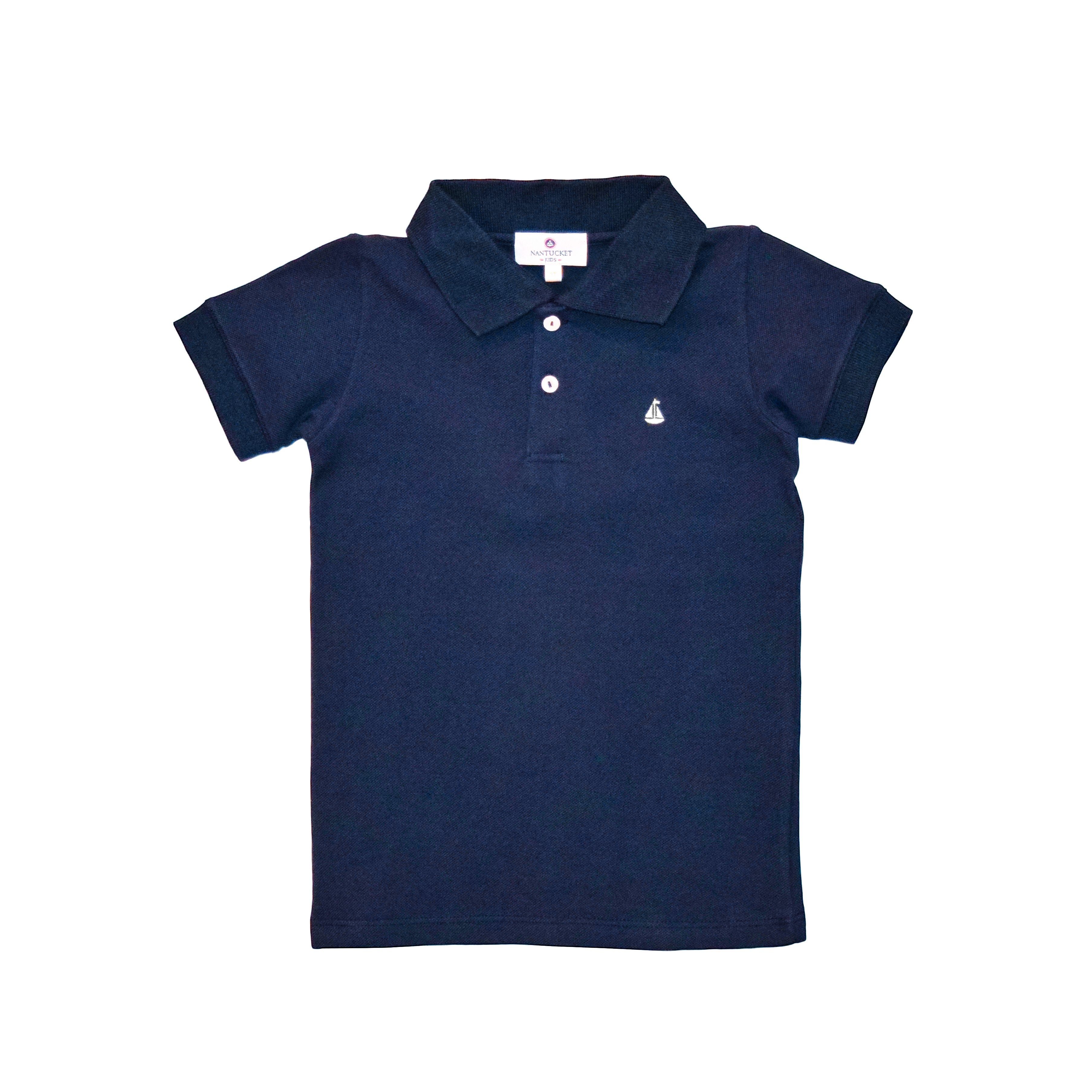 Set Sail Pique Polo-Nautical Navy - Nantucket Kids