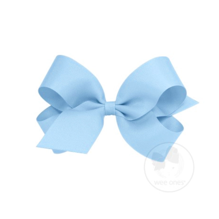 Wee Ones Small Classic Grosgrain Hair Bow-Millenium Blue