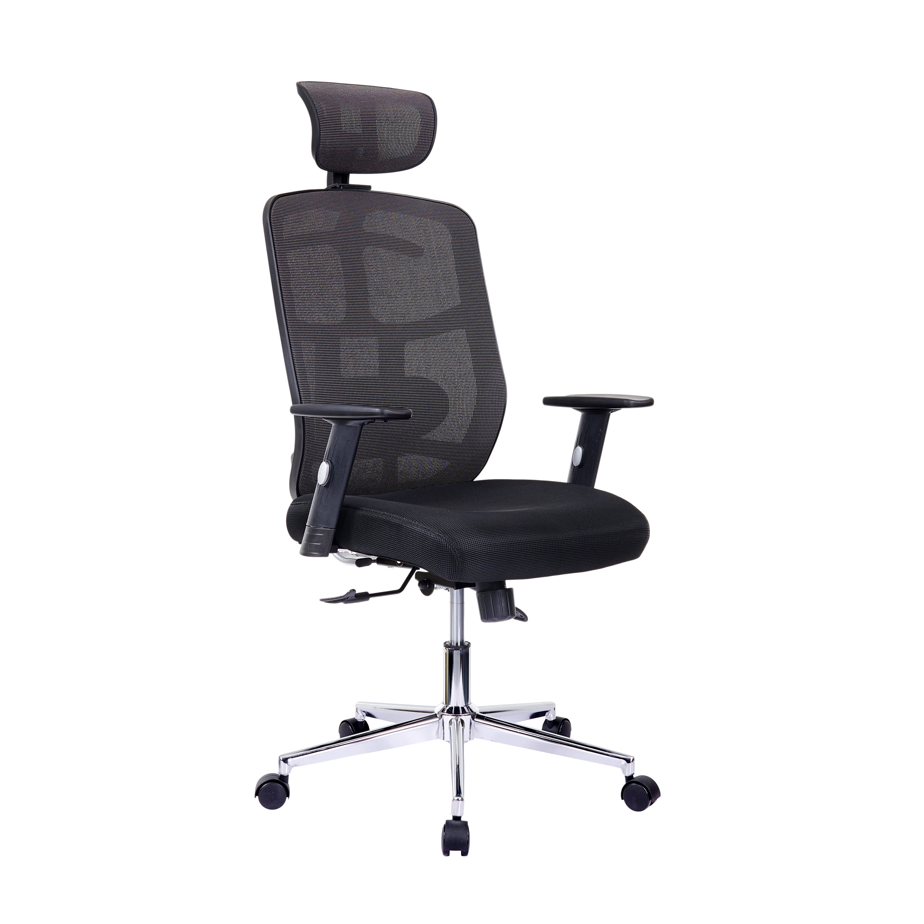 Techni Mobili | High Back Executive Mesh Office Chair with Arms, Lumbar  Support and Chrome Base