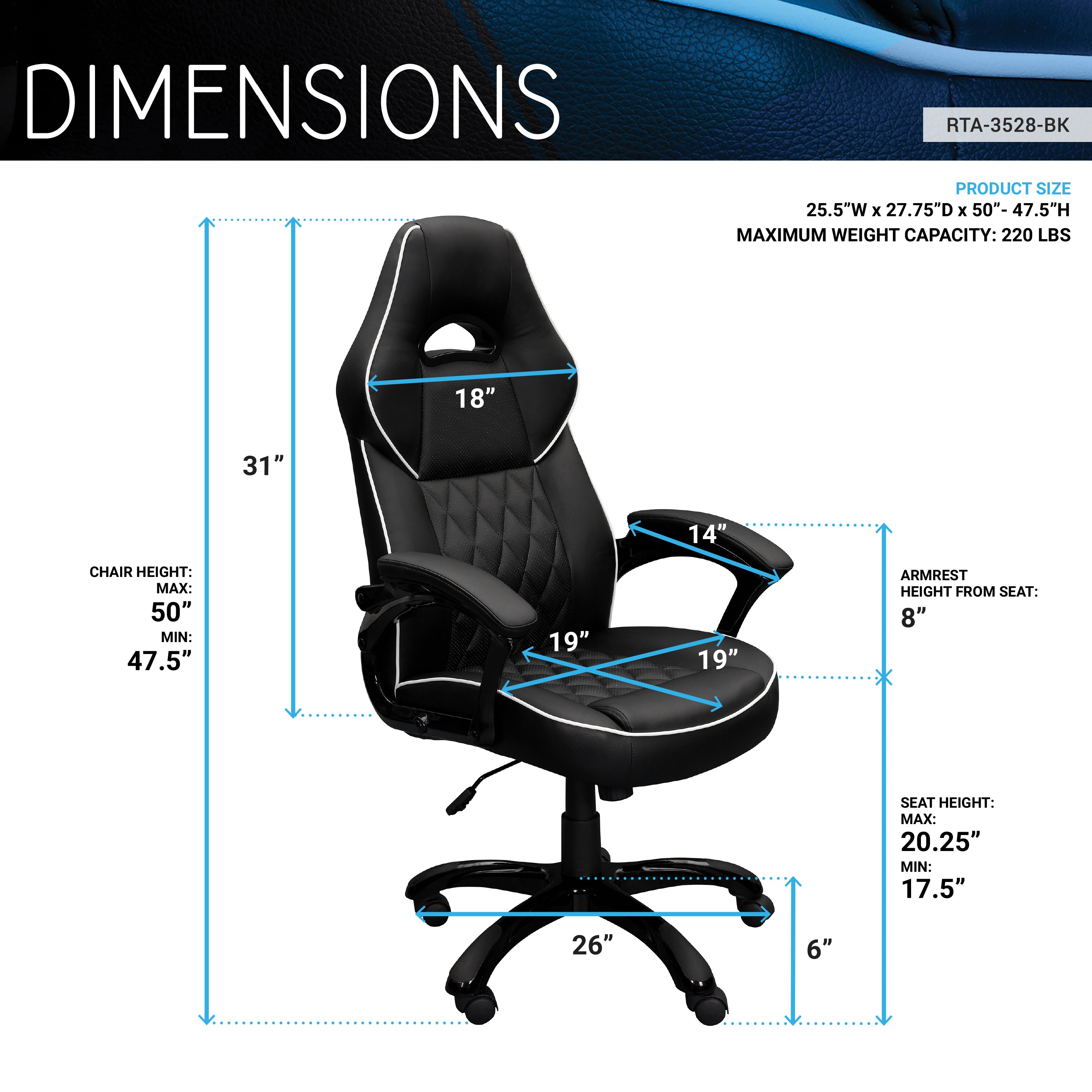 techni mobili sport race executive chair