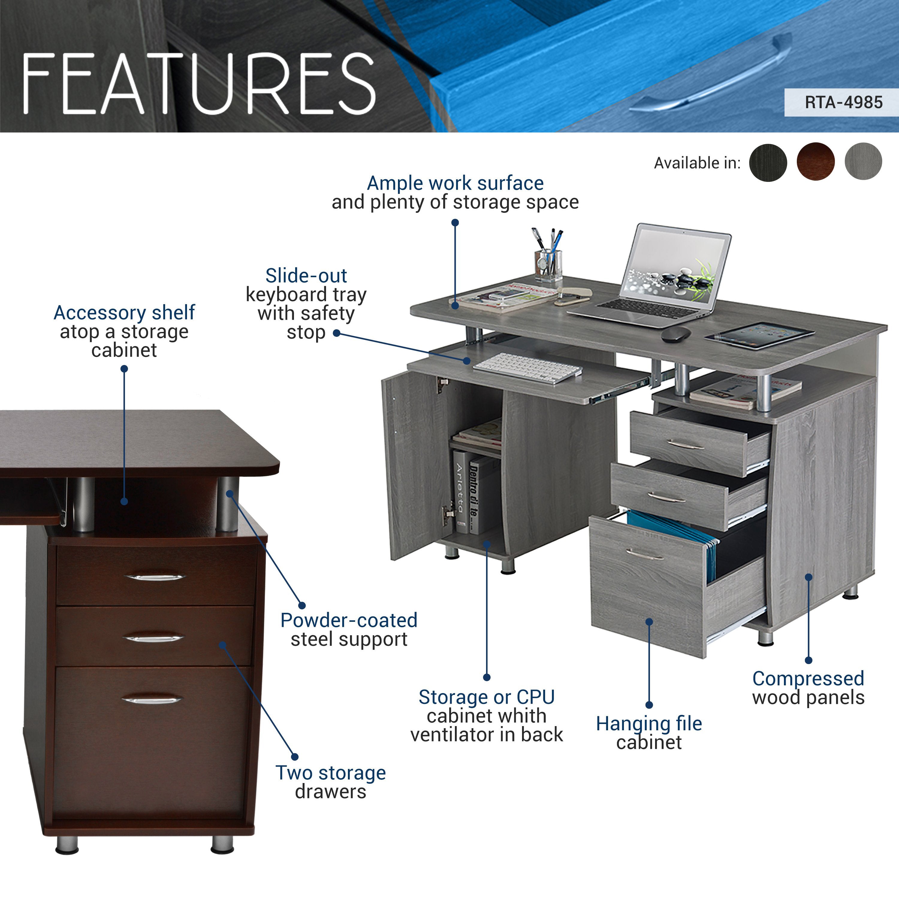 Complete Workstation Computer Desk with Storage