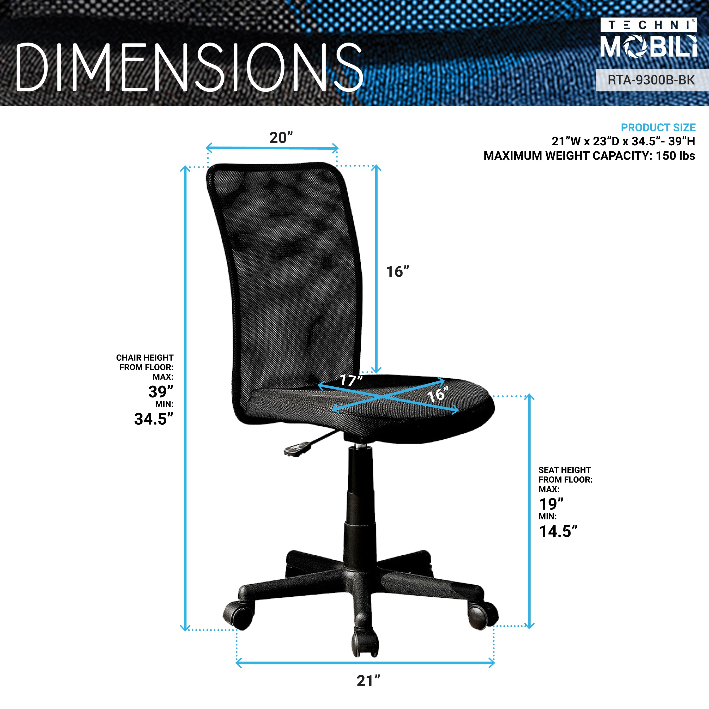 ToZient Ergonomic Office Chair,Adjustable Mechanism, Mesh Back and Seat  Support