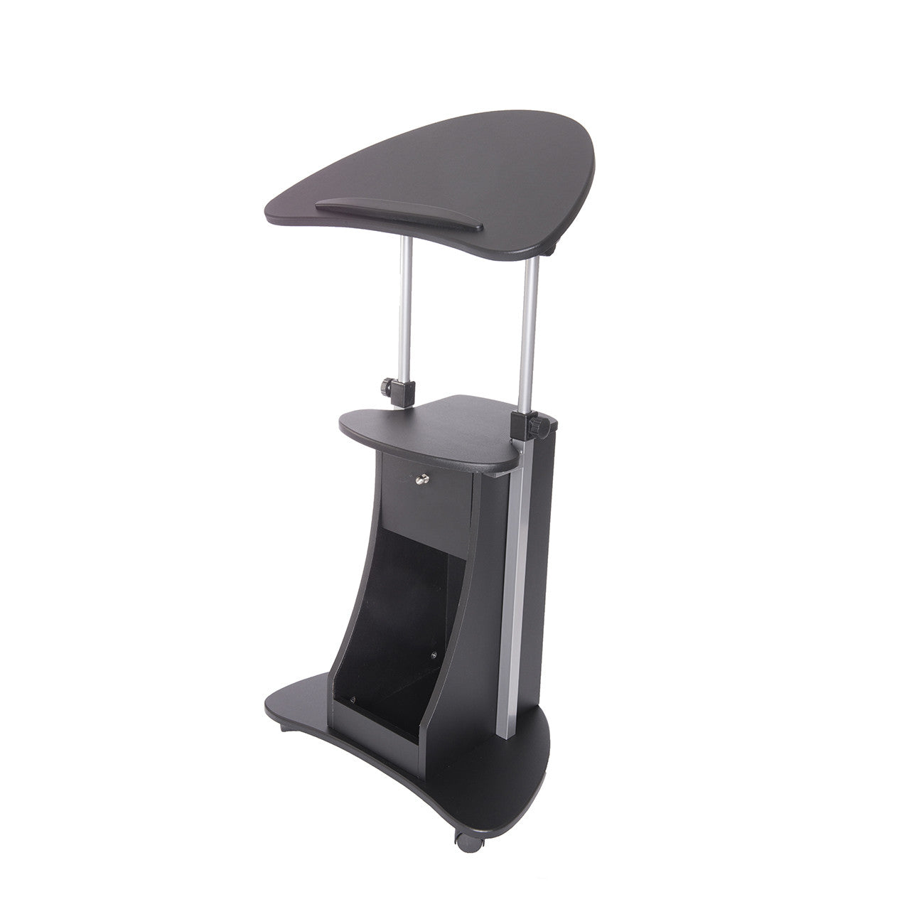 Sit To Stand Rolling Adjustable Laptop Cart With Storage Techni