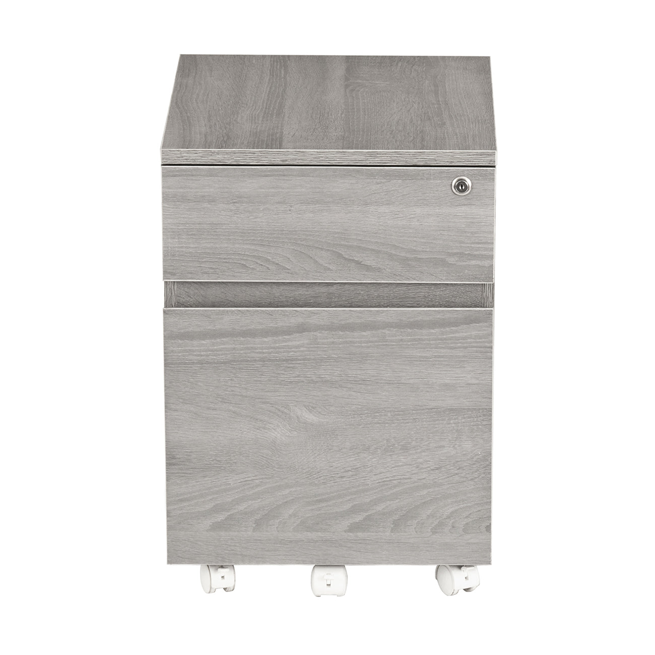Rolling Two Drawer Vertical Filing Cabinet With Lock And Storage