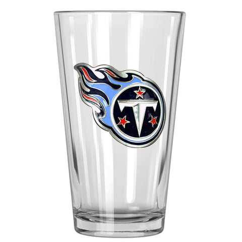 Titans 16 oz. Metal Logo Pint Glass in Clear - Front View