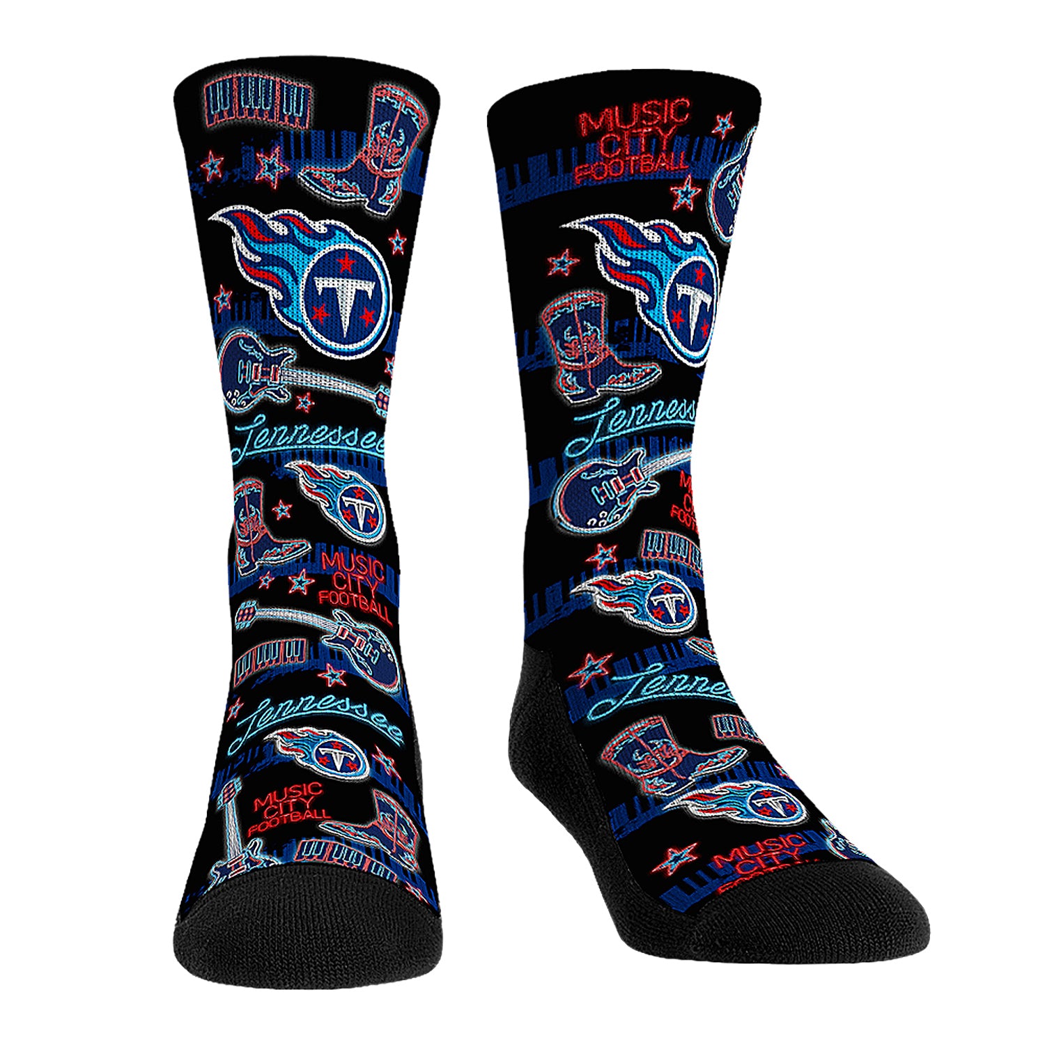 Image of Rock 'Em Socks Titans Music City Neon Lights Socks
