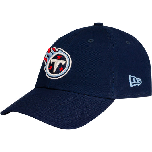 Titans New Era IOG Casual Classic Adjustable Hat in Navy - Front Angled Left View