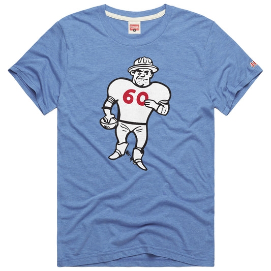 Tennessee Tennesee Titans Throwback Helmet T-Shirt from Homage. | Officially Licensed Vintage NFL Apparel from Homage Pro Shop.