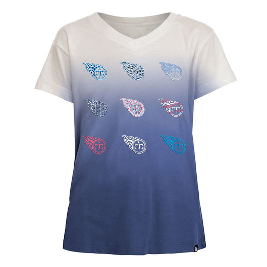 Tennessee Titans New Era Women's Glitter Gel T-Shirt - Navy