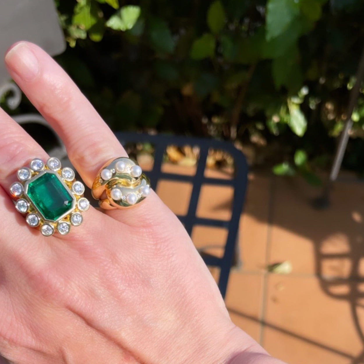 One-of-a-Kind Emerald Gypsy Wildflower Ring