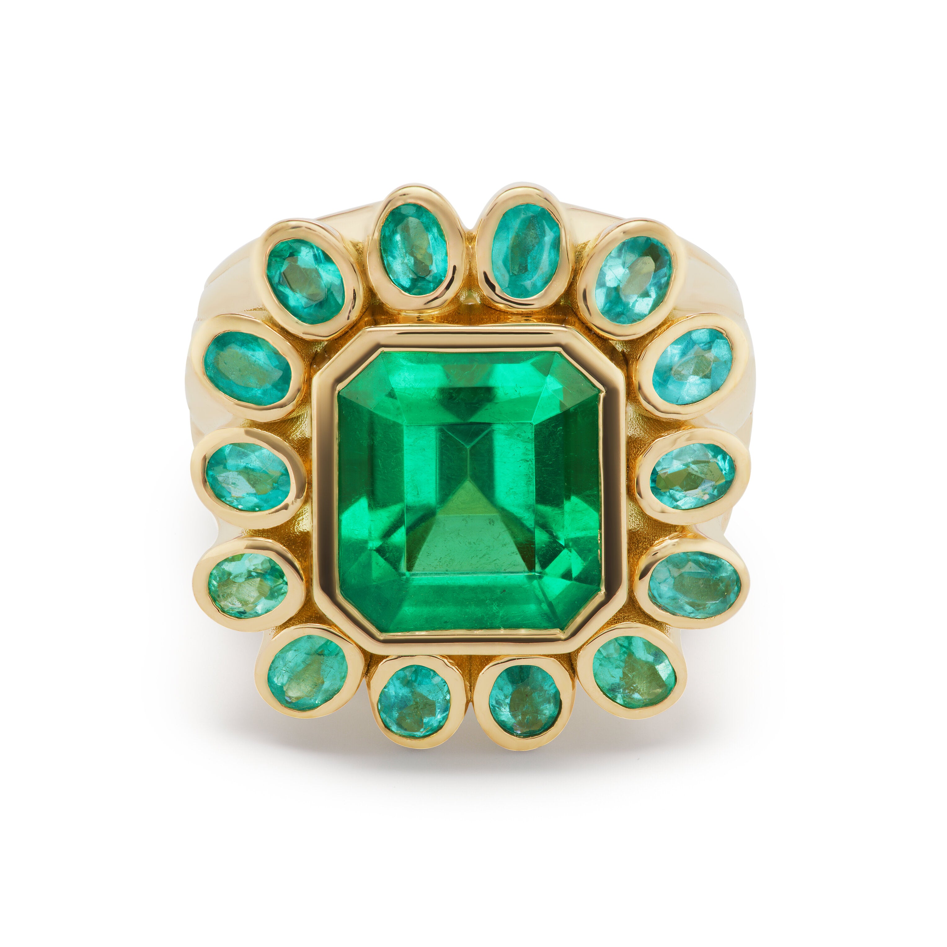 One-of-a-Kind Emerald and Paraiba Gypsy Wildflower Ring