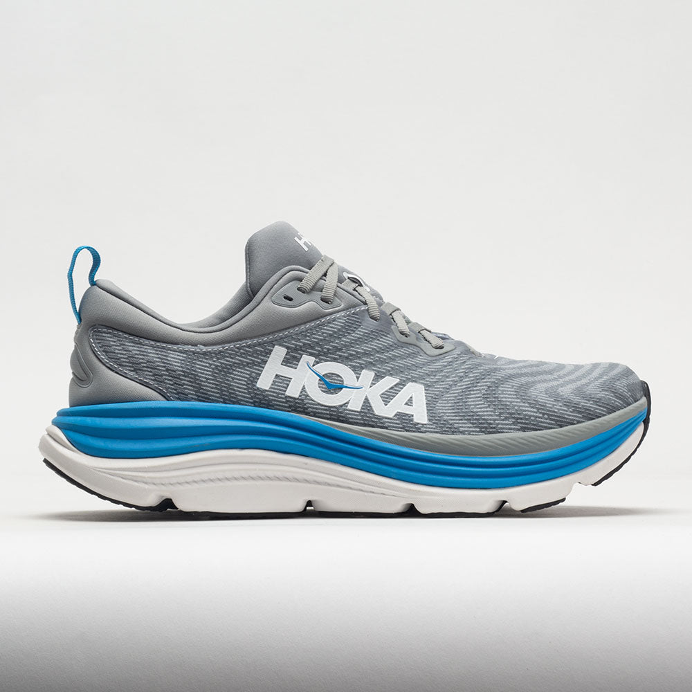 HOKA Gaviota 5 Men's Running Shoes Limestone/Diva Blue Size 13 Width D - Medium