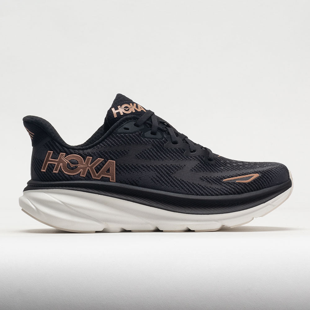 HOKA Clifton 9 Women's Running Shoes Black/Rose Gold Size 10.5 Width D - Wide -  196565759719