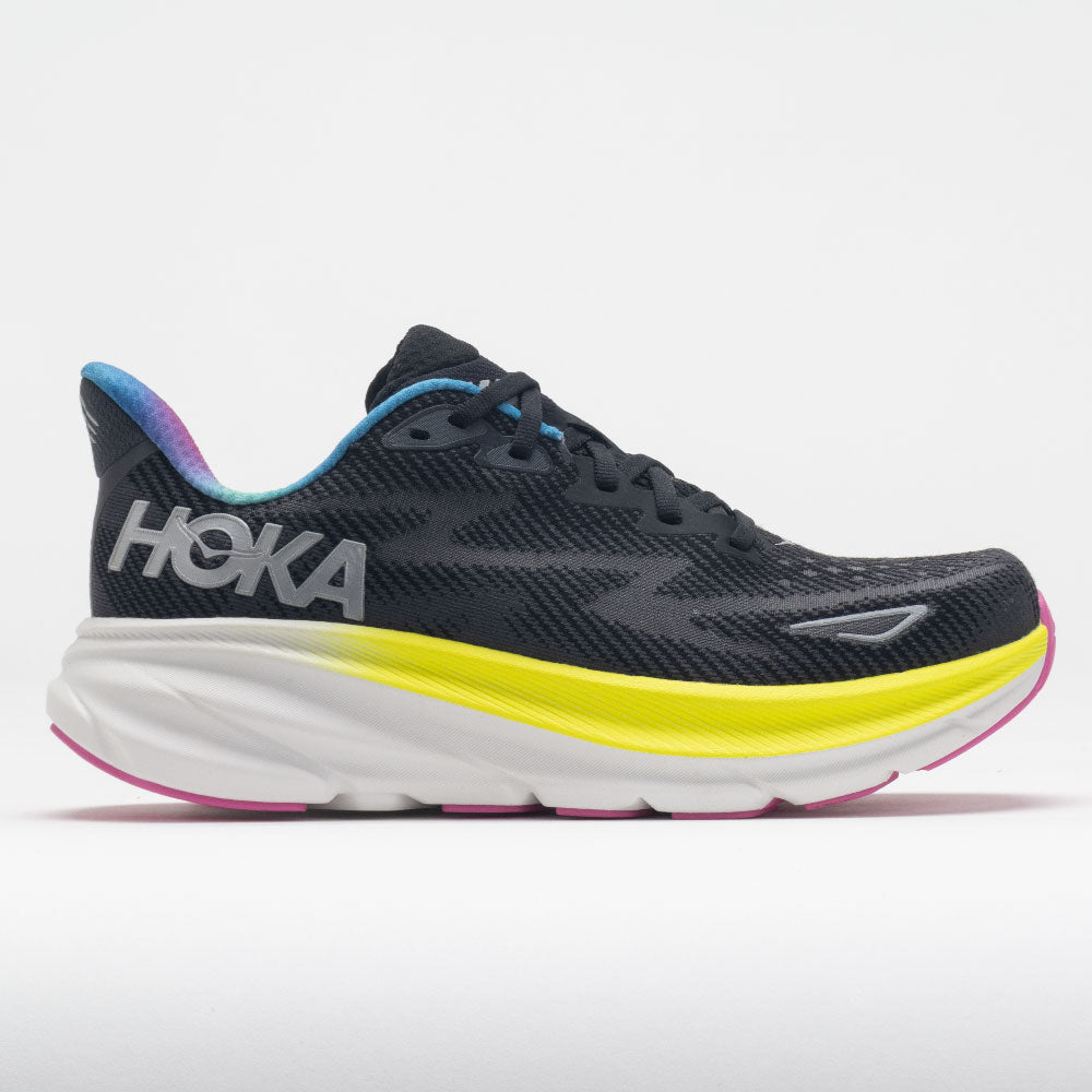 HOKA Clifton 9 Women's Running Shoes Black/All Aboard Size 6.5 Width B - Medium