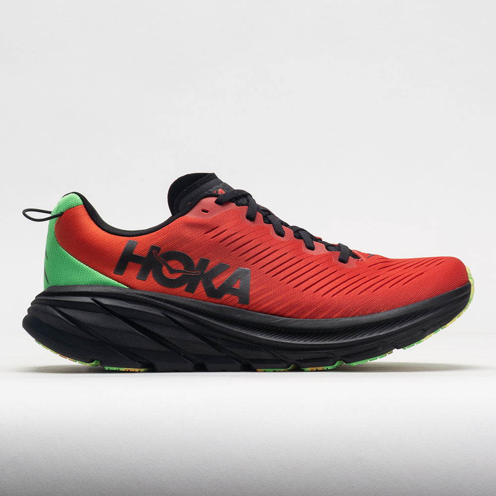 HOKA Rincon 3 Men's Running Shoes Red Alert/Flame Size 8.5 Width D - Medium