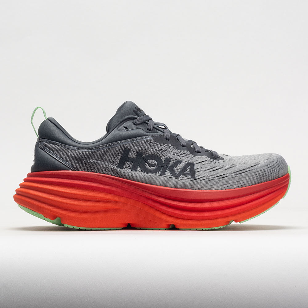HOKA Bondi 8 Men's Running Shoes Castlerock/Flame Size 8.5 Width D - Medium