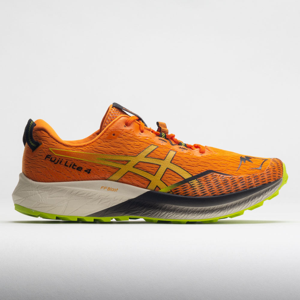 ASICS Fuji Lite 4 Men's Trail Running Shoes Bright Orange/Neon Lime Size 11.5 Width D - Medium